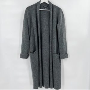 Club Monaco charcoal grey open style long cardigan